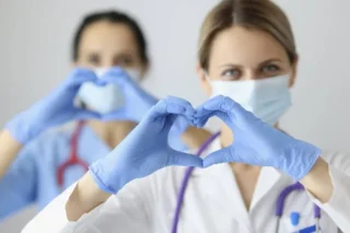 Two doctor in medical masks